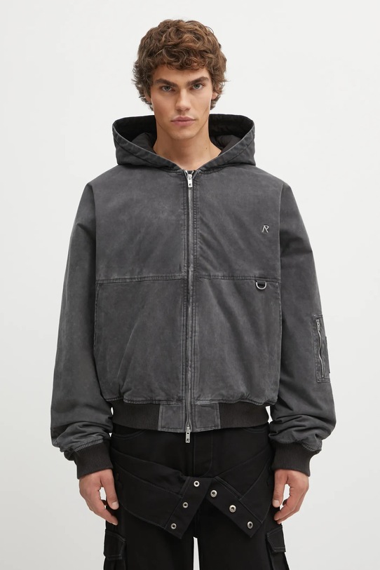 Represent kurtka Hooded Bomber (Washed) pozostałe szary MLM100127