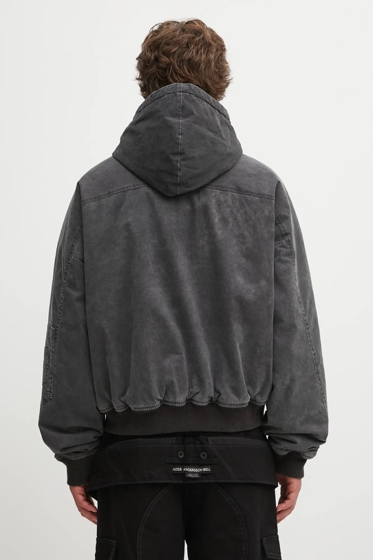 Odzież Represent kurtka Hooded Bomber (Washed) MLM100127 szary