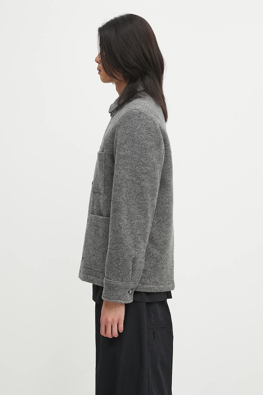 A.P.C. kurtka wełniana veste emile logo WVBEH.H32029 szary AW25