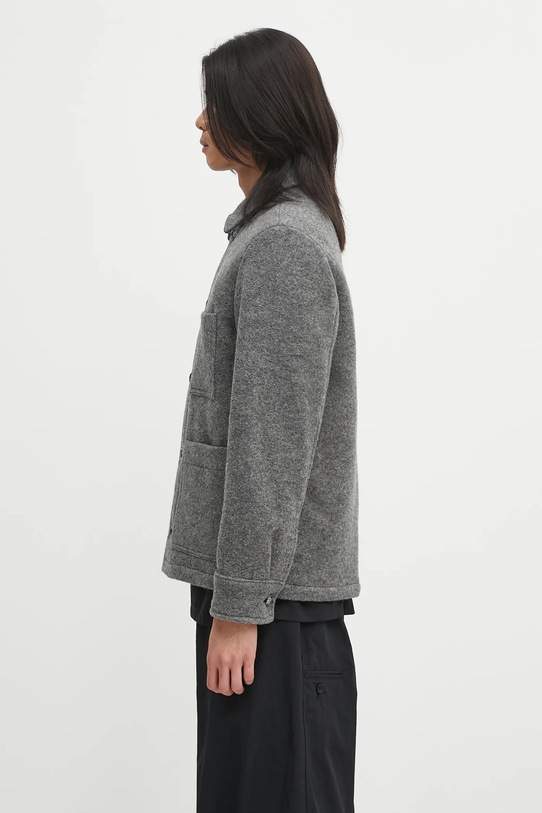 A.P.C. kurtka wełniana veste emile logo WVBEH.H32029 szary AW25