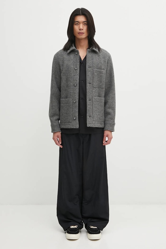 A.P.C. kurtka wełniana veste emile logo WVBEH.H32029