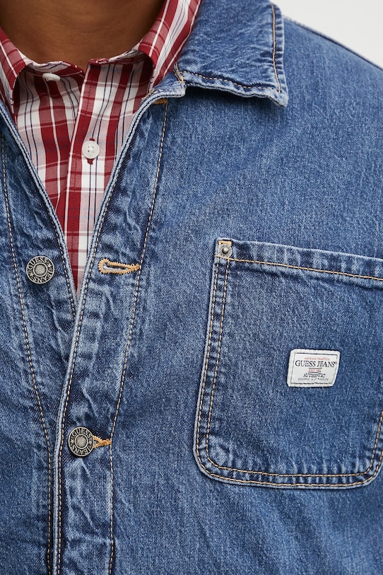 Guess Jeans kurtka jeansowa M5YN50.D5M54 niebieski