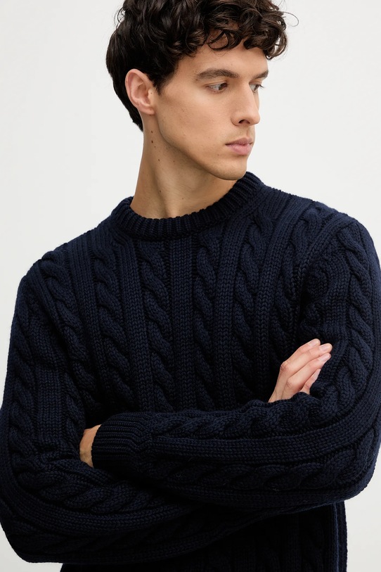 Bally sweter wełniany granatowy MKN07V