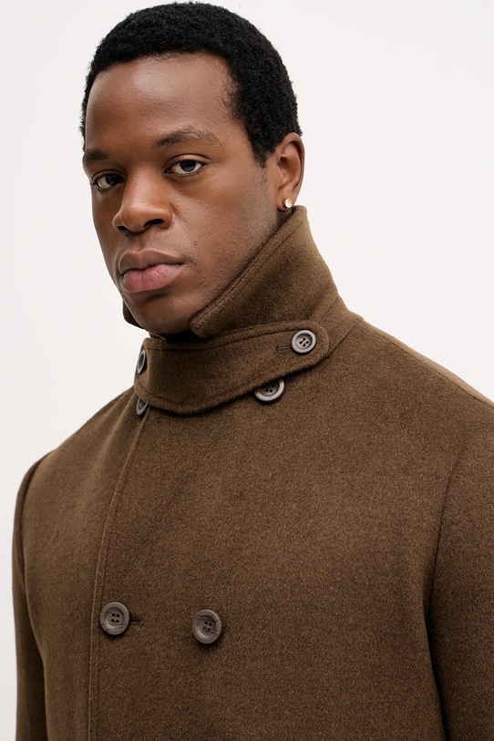 Guess płaszcz z dodatkiem wełny brązowy M5BL2J.W2242