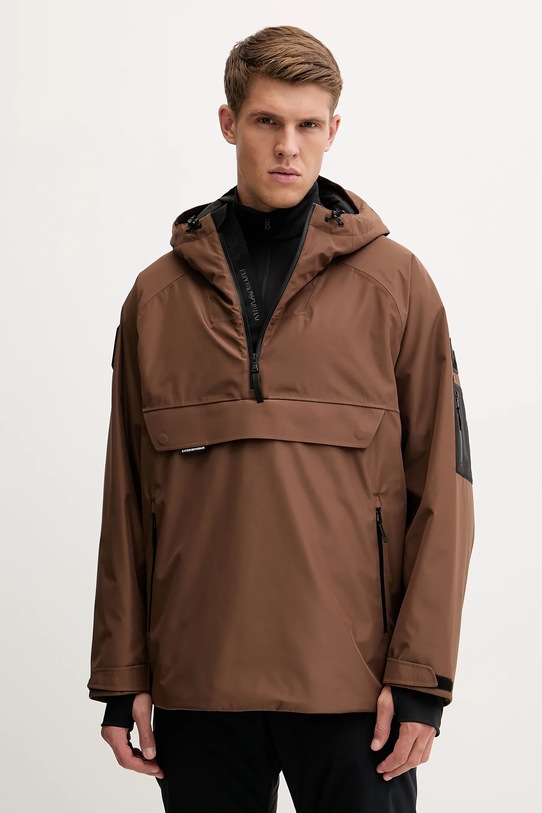 Lyžařská bunda EA7 Emporio Armani zimní sporty hnědá AF15918.7M000464