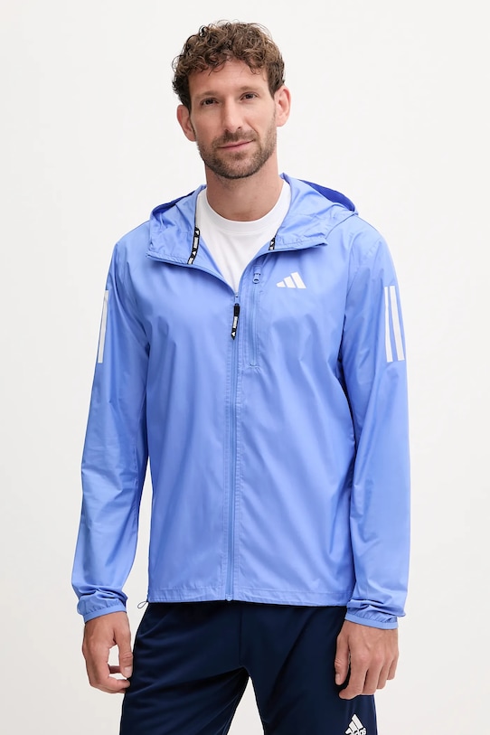adidas Performance jachetă de alergare Own The Run necaptusit albastru JX2249