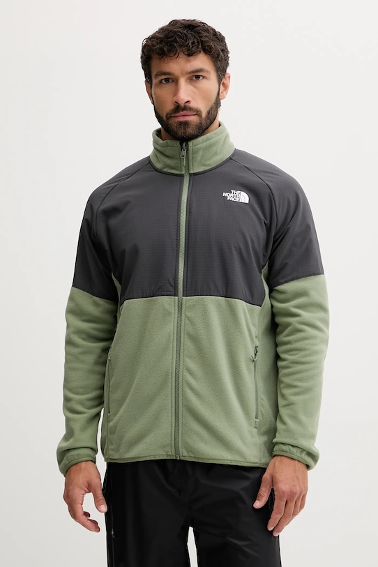 The North Face bluza polarowa Glacier Heavyweight aplikacja zielony NF0A89JGDKI1