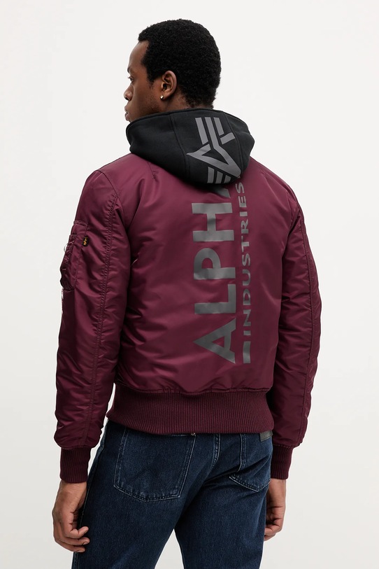 Odzież Alpha Industries kurtka bomber 128113.608 bordowy