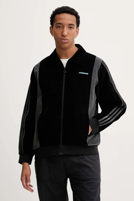 adidas Originals geacă din velur Pro Track Top necaptusit negru JX3085