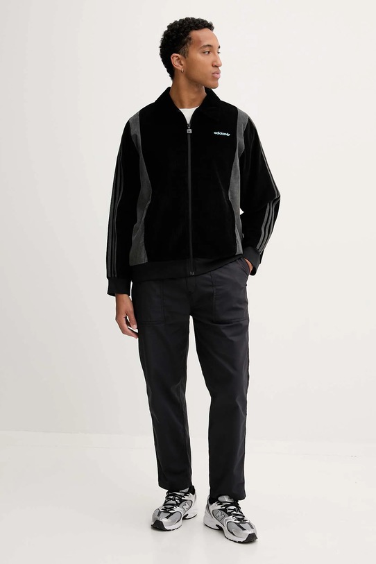 adidas Originals geacă din velur Pro Track Top JX3085 negru AW25