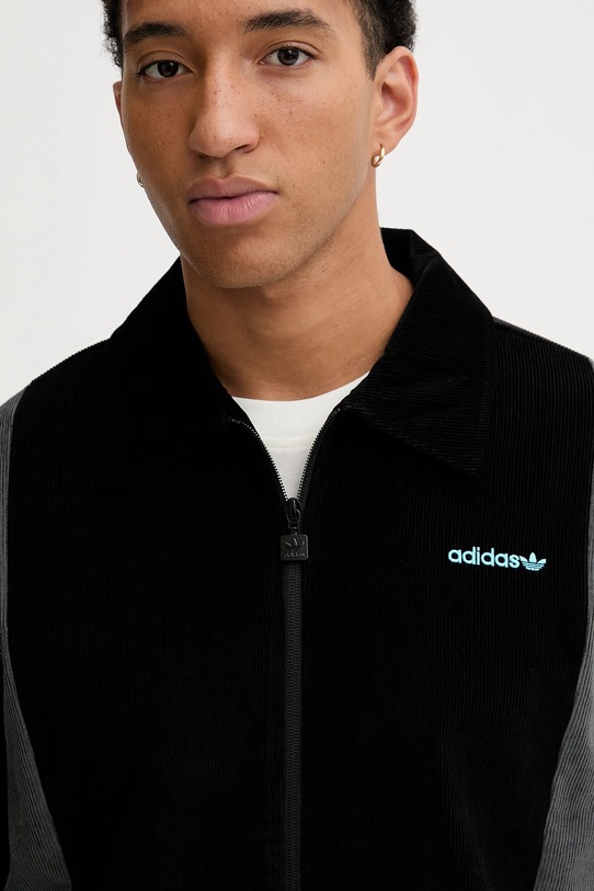 adidas Originals geacă din velur Pro Track Top negru JX3085