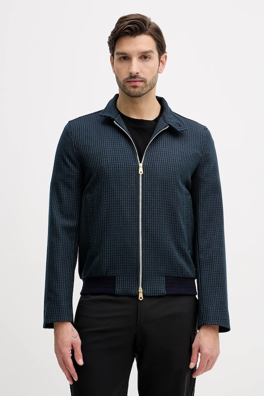 Paul Smith jachetă din amestec de lână cu captuseala bleumarin M1R.603Z.T02808