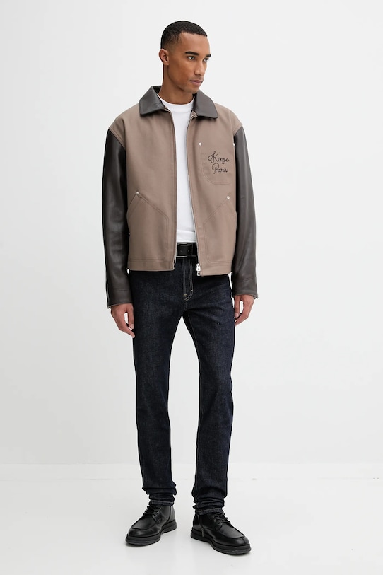 Kenzo jachetă de lână FF68BL1519OH maro AW25