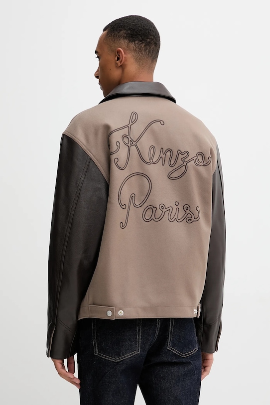 Îmbrăcăminte Kenzo jachetă de lână FF68BL1519OH maro