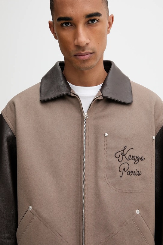 Kenzo gyapjú kabát FF68BL1519OH barna