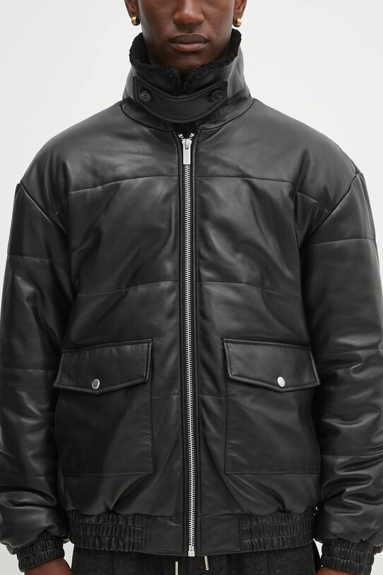 Drôle de Monsieur kurtka skórzana Le Blouson Cuir czarny PERM.CT109.LH001