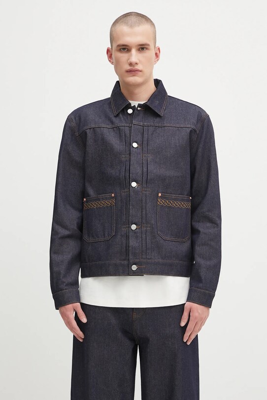 Drôle de Monsieur kurtka jeansowa La Veste Denim Brut nieocieplane granatowy H.JT172.CO211