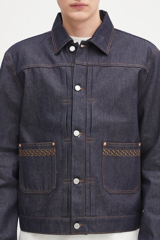 Rifľová bunda Drôle de Monsieur La Veste Denim Brut tmavomodrá H.JT172.CO211