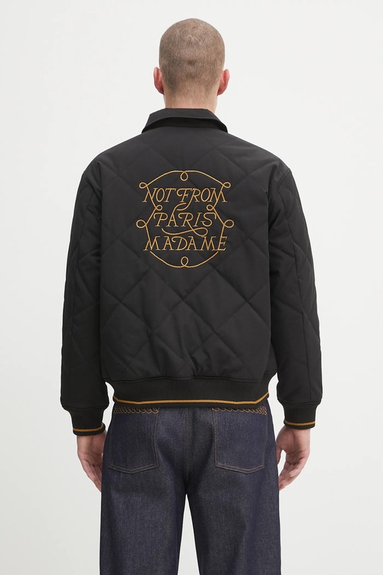 Bunda Drôle de Monsieur La Veste Slogan Tresses zateplené čierna H.JT236.PL163