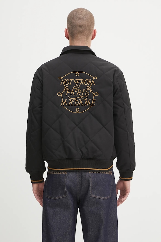 Drôle de Monsieur geacă La Veste Slogan Tresses fara gluga negru H.JT236.PL163