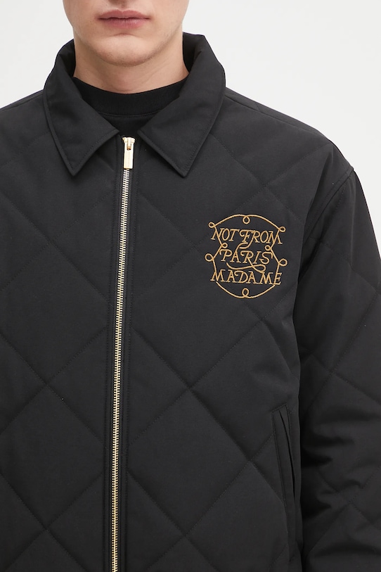 Drôle de Monsieur geacă La Veste Slogan Tresses negru H.JT236.PL163