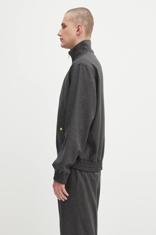 Vlnená bunda Drôle de Monsieur La Trackjacket Flanelle H.JT234.WV008 sivá AW25
