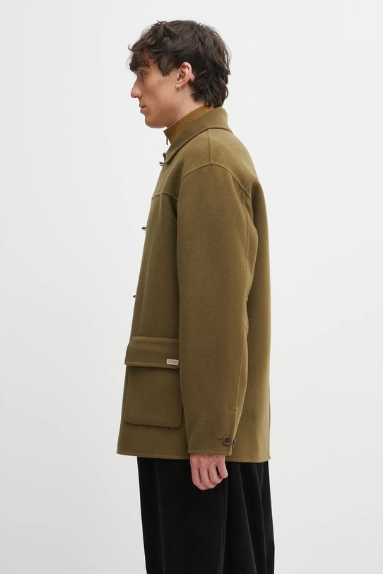 Drôle de Monsieur baba gyapjúkeverék pulóver La Veste Caban I.JT248.WO042 zöld AW25