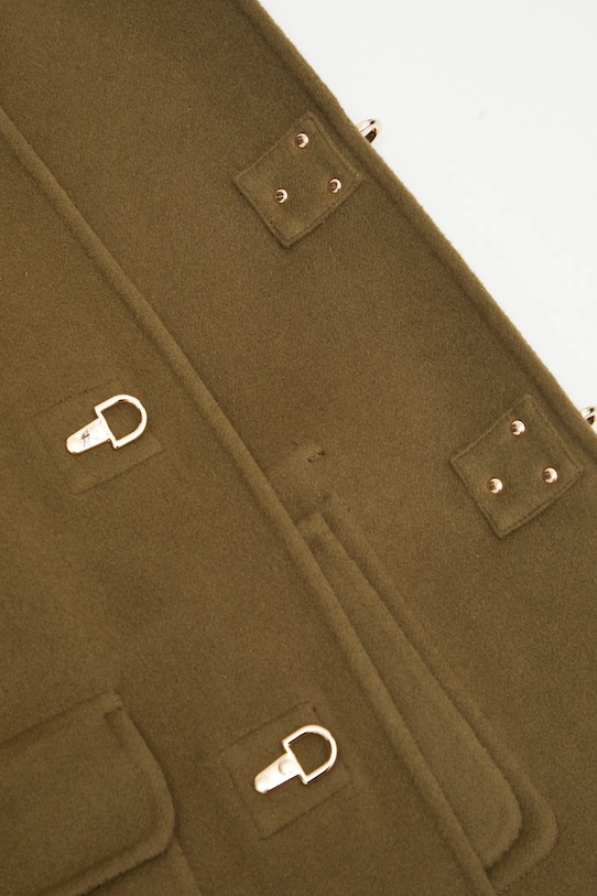 Drôle de Monsieur baba gyapjúkeverék pulóver La Veste Caban I.JT248.WO042 zöld