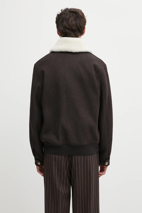 Odzież Drôle de Monsieur kurtka z dodatkiem wełny Le Blouson Laine I.JT242.WO043 brązowy