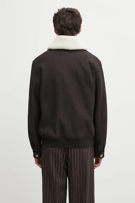 Odzież Drôle de Monsieur kurtka z dodatkiem wełny Le Blouson Laine I.JT242.WO043 brązowy