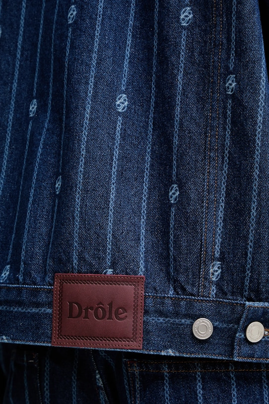 Drôle de Monsieur kurtka jeansowa La veste Denim Monogramme I.JT182.CO238 niebieski