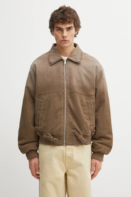 Axel Arigato kurtka jeansowa Axis brązowy A3157002
