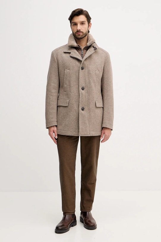 Joop! płaszcz z dodatkiem wełny 30048637 beżowy AW25