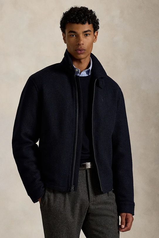 Polo Ralph Lauren kurtka wełniana bez kaptura granatowy 710969654