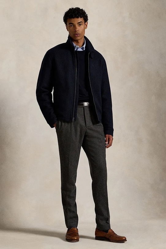 Odzież Polo Ralph Lauren kurtka wełniana 710969654 granatowy
