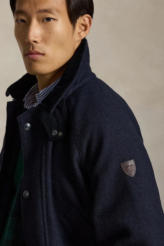 Vlněná bunda Polo Ralph Lauren námořnická modř 710969656