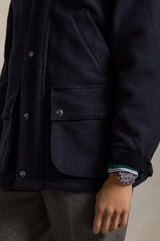 Vlněná bunda Polo Ralph Lauren 710969656 námořnická modř