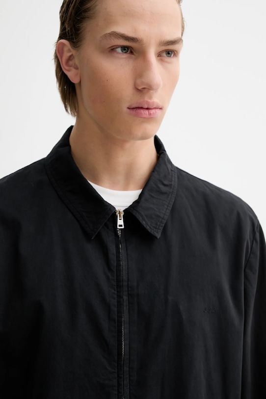 A.P.C. kurtka koszulowa bawełniana Blouson Gilbert czarny COHKU.M32018