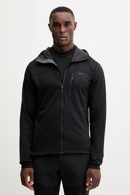 Кофта outdoor Haglöfs Rosson з капюшоном чорний 607605