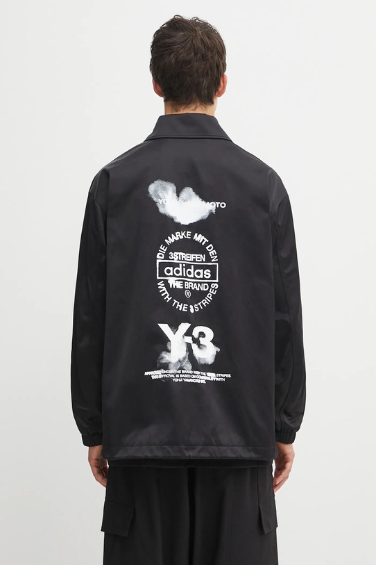 Y-3 kurtka Graphic Coach bez kaptura czarny JW4626