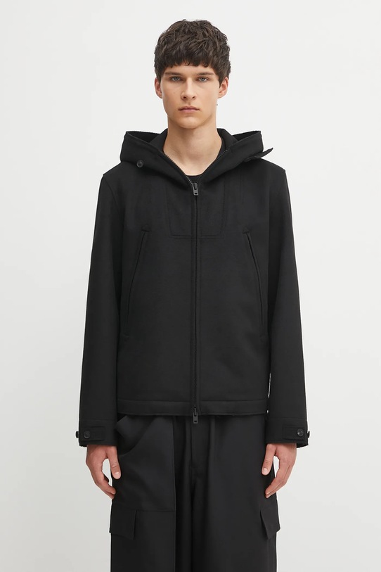 Y-3 kurtka z wełną Bonded Melton pozostałe czarny JX4821