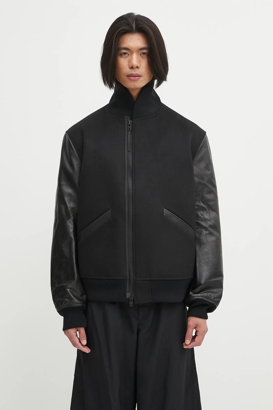 Clothing Y-3 bomber jacket with wool Letterman JX7338 black