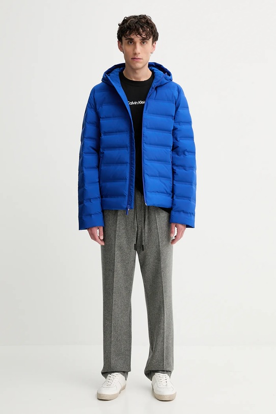Péřová bunda Calvin Klein LV04LD521G modrá AW25