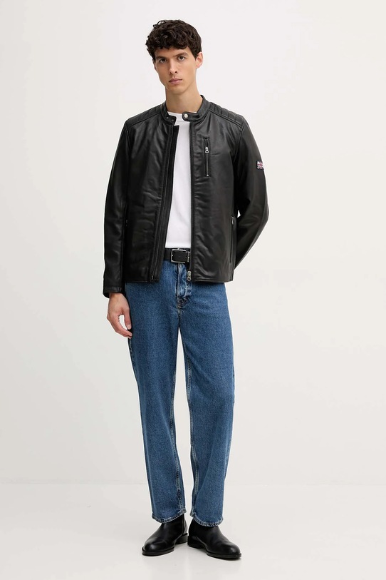 Δερμάτινο μπουφάν Pepe Jeans PM4027178 μαύρο AW25