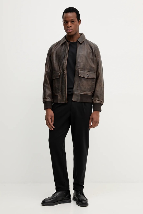 Kožená bunda Levi's 003AU hnědá AW25