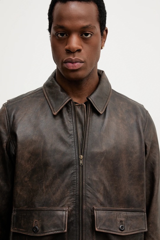 Kožená bunda Levi's hnědá 003AU