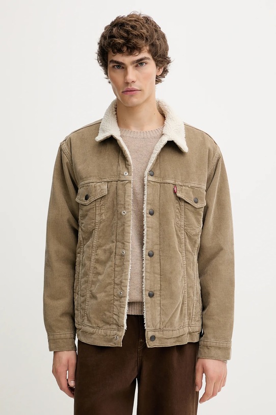 Levi's kurtka sztruksowa bez podszewki zielony A5784.0022