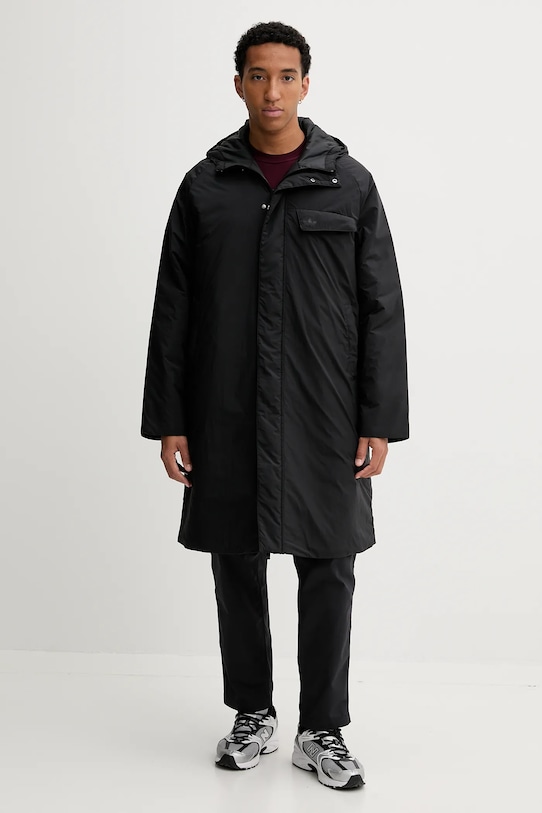 Bunda adidas Originals Premium Essentials Parka oversize čierna JW5834
