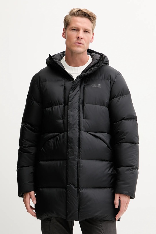 Páperová bunda Jack Wolfskin ICY HILL zateplené čierna A65049