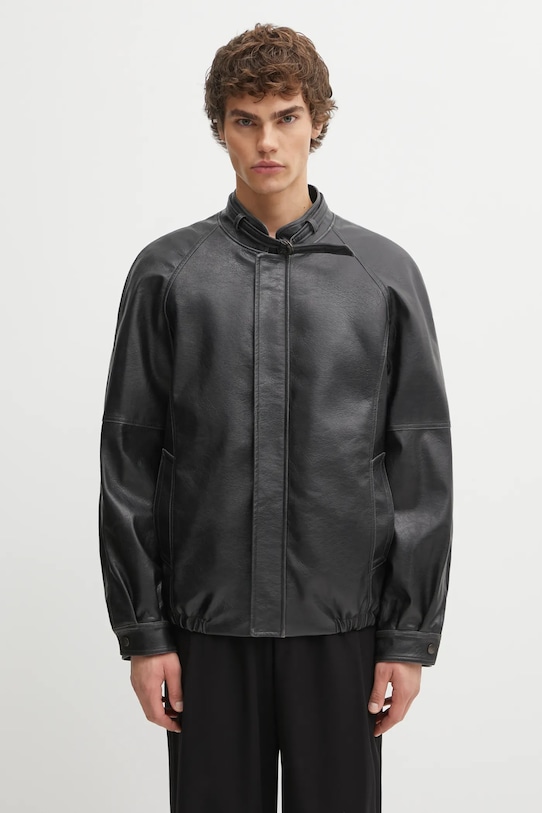 MM6 Maison Margiela jacket faux grain leather black SH2AM0053.M35455.900